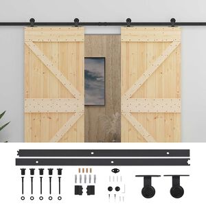 vidaXL Ușă glisantă 2 buc. 80 x 210 cm Lemn masiv de pin