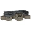 vidaXL Set de canapele pentru grădină cu pernă 8 pcs Gri Rattan poli