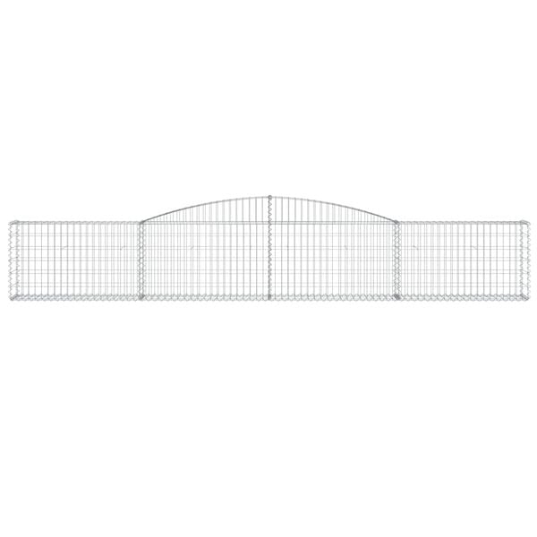 vidaXL Coșuri gabion arcuite 7 buc, 400x30x60/80 cm, fier galvanizat
