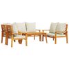 vidaXL Set mobilier de grădină cu perne, 5 buc., lemn masiv acacia