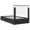 vidaXL Pat cu storage cu headboard Negru 100 x 200 cm Lemn compozit