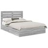 vidaXL Pat cu storage cu sertar Gri Sonoma 160 x 200 cm Lemn prelucrat