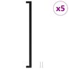 vidaXL M&acirc;nere de dulap, 5 buc., negru, 480 mm, oțel inoxidabil