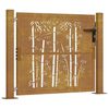 vidaXL Poartă de grădină 100x75 cm oțel corten, design bambus