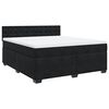vidaXL Pat box spring cu saltea, negru, 180x200 cm, catifea
