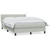 vidaXL Pat box spring cu saltea, gri deschis, 160x220 cm, catifea