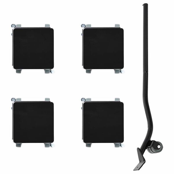 vidaXL Role pentru mobilă, 4 buc., cu dispozitiv de ridicare, 13,5x13,5x6 cm, oțel, 1300 kg