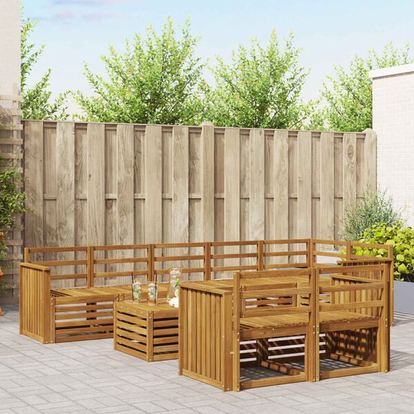 vidaXL Seturi de canapele 9 pcs natural Lemn Solid de Acacia