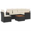 vidaXL Set mobilier de grădină cu perne, 6 piese, negru, poliratan