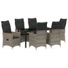 vidaXL Set de masă pentru grădină cu pernă 7 pcs Gri poliratan