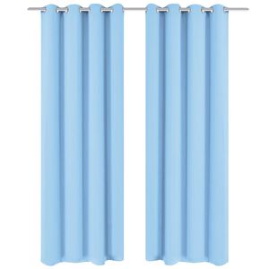 vidaXL Draperii opace cu ocheți metalici, 2 buc, 135 x 175 cm, turcoaz
