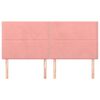 vidaXL Tăblie de pat roz 200x5x118/128 cm catifea