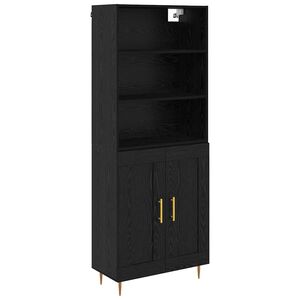 vidaXL Bufet cu sertar Stejar Negru 69,5 x 34 x 180 cm Lemn compozit