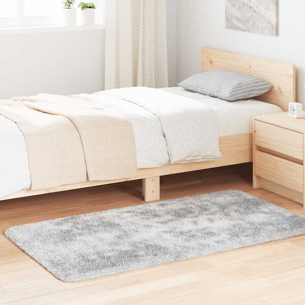 vidaXL Covor shaggy cu pom &icirc;nalt, NAVARRA, gri argintiu, 80x150 cm