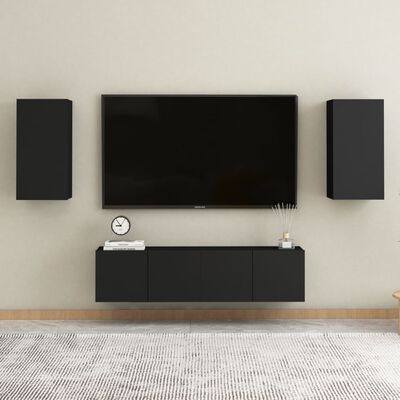 vidaXL Comode TV, 2 buc., negru, 30,5x30x60 cm, PAL