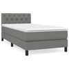 vidaXL Pat box spring cu saltea, gri &icirc;nchis, 80x200 cm, textil
