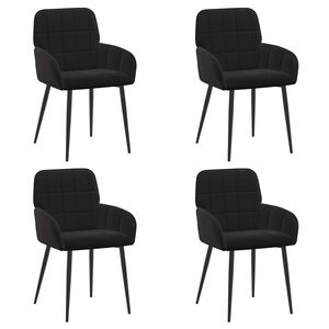 vidaXL Scaune de dining 4 buc. Catifea Negru 57 x 50 x 85 cm