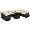 vidaXL Set canapele de grădină cu perne, 11 piese, negru, poliratan