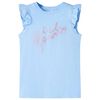 Tricou pentru copii cu m&acirc;neci cu volane, albastru deschis, 140
