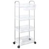 vidaXL Cărucior de depozitare cu 4 niveluri, transparent acrilic