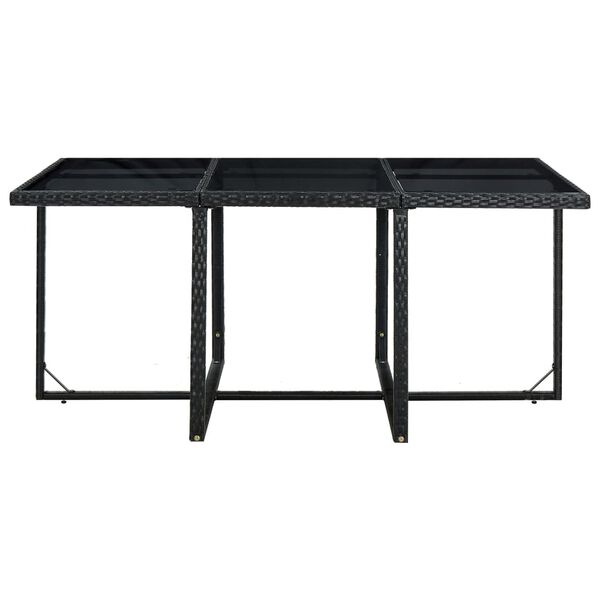 vidaXL Set mobilier de exterior cu perne, 11 piese, negru, poliratan