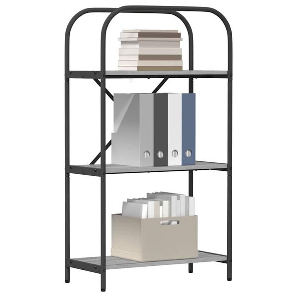 vidaXL Raft pentru cărți Gri Sonoma 60 x 30 x 109 cm Lemn compozit