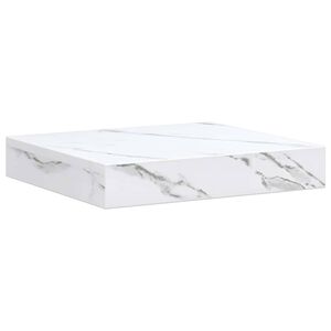 vidaXL Raft de perete Montare pe perete Marmură albă Lemn prelucrat