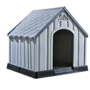 vidaXL Cușcă pentru c&acirc;ini, gri, 92x87x91 cm, plastic