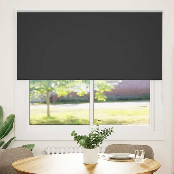 vidaXL Jaluzea cu role opace negru 145x130 cm Lățime material 141,6 cm