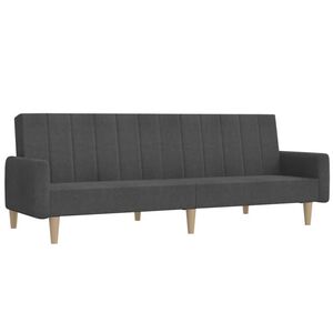 vidaXL Canapea extensibilă cu 2 locuri, gri &icirc;nchis, textil