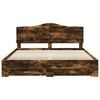 vidaXL Cadru de pat Stejar fumuriu 200 x 200 cm Lemn compozit