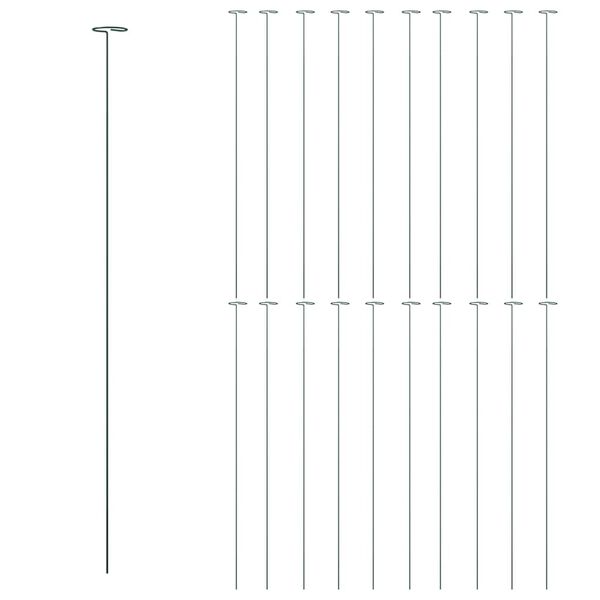 vidaXL Țăruși plante de grădină, 20 buc., verde &icirc;nchis, 91 cm, oțel