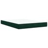 vidaXL Pat box spring cu saltea, verde &icirc;nchis, 140x190 cm, catifea