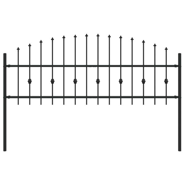 vidaXL Gard cu țărușe Negru 200 x 130 cm Oțel vopsit electrostatic