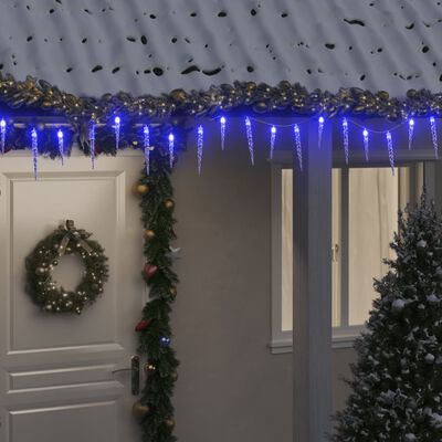 vidaXL Luminițe de Crăciun țurțuri 200 LED-uri albastru 20 m PVC acril