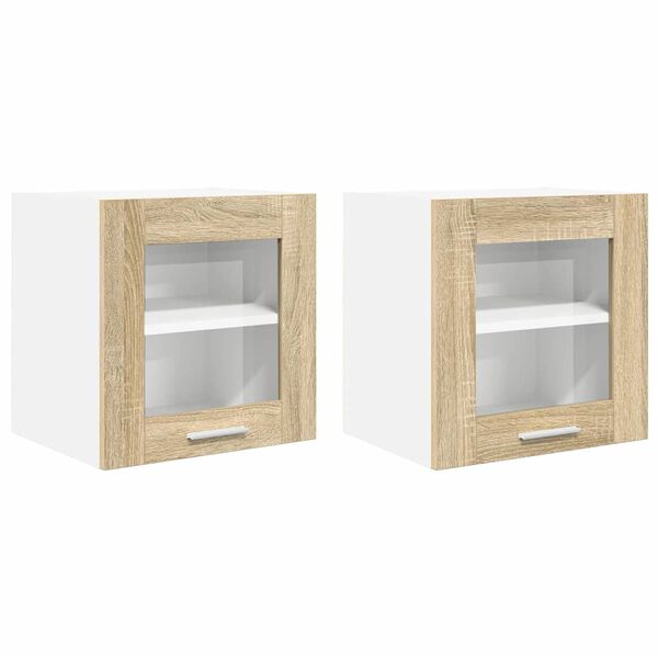 vidaXL Dulap suspendat cu ușă 2 pcs Stejar Sonoma 40 x 31 x 40 cm