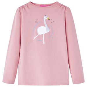 Tricou pentru copii cu m&acirc;neci lungi, roz deschis, 116