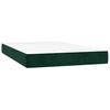 vidaXL Pat box spring cu saltea, verde &icirc;nchis, 100x200 cm, catifea