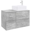 vidaXL Set de mobilier pentru baie 2 buc. Gri Beton Lemn prelucrat