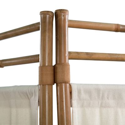 vidaXL Paravan de cameră pliabil cu 4 panouri, bambus și pânză, 160 cm