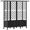 vidaXL Pat Ridicat cu Trellis și Acoperiș Negru 163,5 x 40 x 142 cm PP
