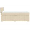 vidaXL Pat box spring cu saltea, crem, 80x200 cm, textil