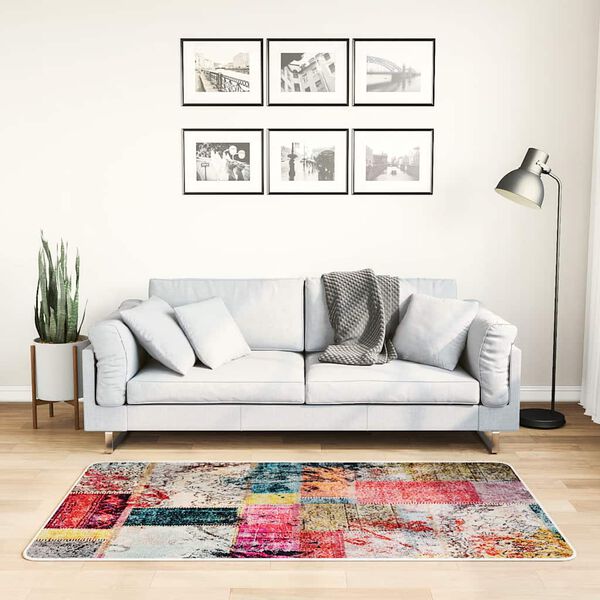 vidaXL Covor lavabil, mozaic multicolor, 80x150 cm