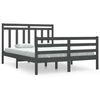 vidaXL Cadru de pat dublu, gri, 135x190 cm, lemn masiv