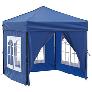 vidaXL Cort pliabil pentru petrecere, pereți laterali, albastru, 2x2 m