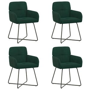 vidaXL Scaune de dining 4 buc. Catifea Verde &icirc;nchis 59 x 56,5 x 86 cm