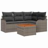 vidaXL Set de canapele pentru grădină cu pernă 5 pcs Gri poliratan