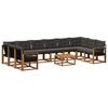 vidaXL Set de canapele de exterior 11 buc. Natural și Negru
