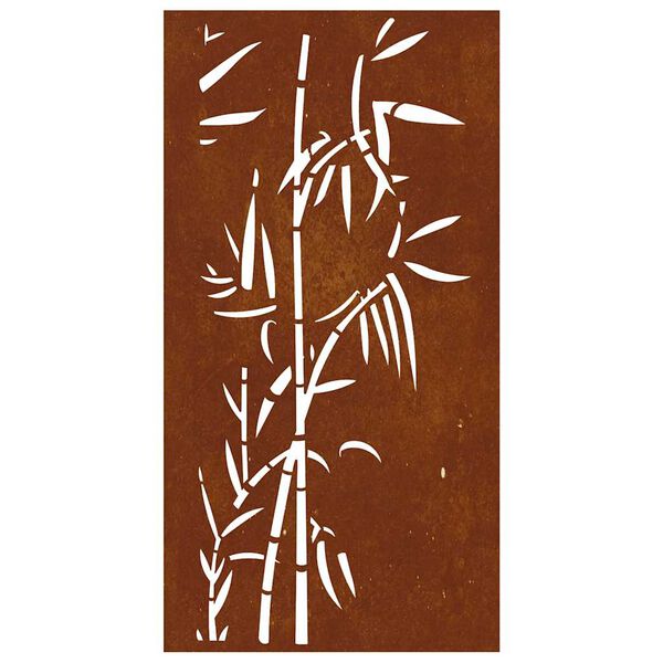 vidaXL Decorație perete de grădină 105x55 cm design bambus oțel Corten