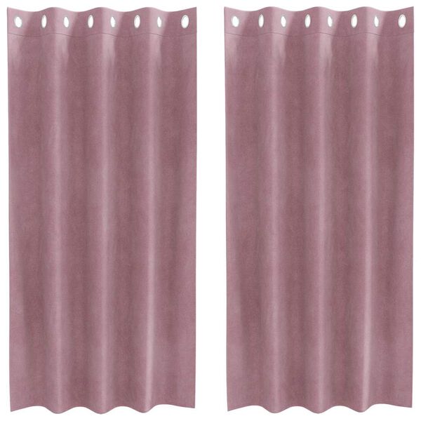 vidaXL Perdele opace 2 pcs Roz închis 140 x 175 cm Catifea